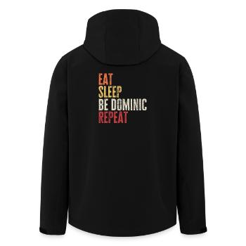 Eat Sleep Be Dominic Repeat Retro Name - Men’s Recycled Softshell Jacket by Stanley/Stella - black - Back - AI Model Male 185 light (185cm)