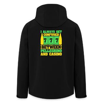 Gambling Fan Confused Between Pellegrino & Casino - Men’s Recycled Softshell Jacket by Stanley/Stella - black - Back - AI Model Male 185 light (185cm)