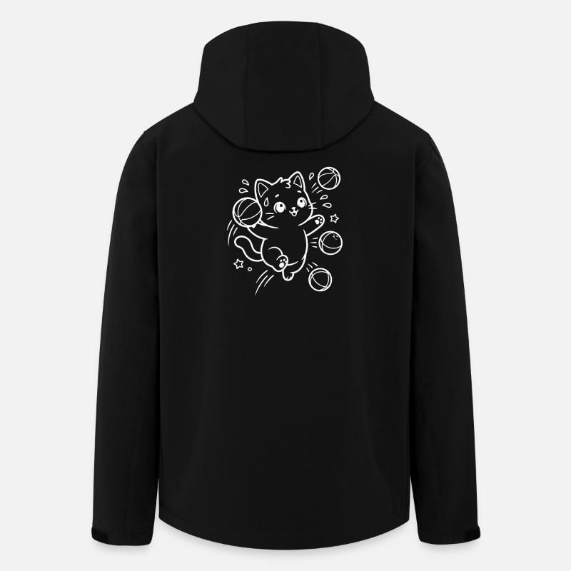 Basket Kawaii Cat - Giacca softshell uomo in poliestere riciclato di Stanley/Stella - nero