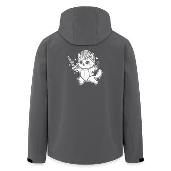 Fechten Kawaii Katze - Recycelte Männer Softshell-Jacke von Stanley/Stella - Anthrazit - Hinten - AI Model Male 185 light (185cm)