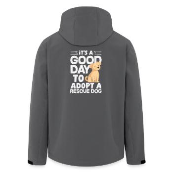 Foster Adoption Volunteering Animal Shelter Animal - Men’s Recycled Softshell Jacket by Stanley/Stella - black - Back - AI Model Male 185 light (185cm)