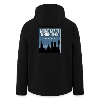 Meine Stadt - München - Recycelte Männer Softshell-Jacke von Stanley/Stella - Schwarz - Hinten - AI Model Male 185 light (185cm)