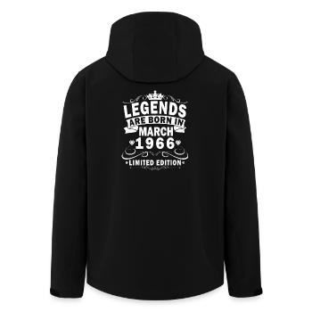60e anniversaire – Mars 1966 Perfection - Veste softshell homme en polyester recyclé Stanley/Stella - noir - Dos - AI Model Male 185 light (185cm)