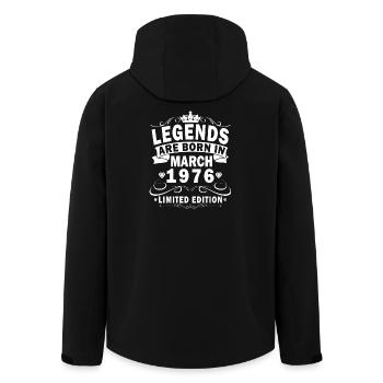 50e anniversaire – mars 1976 Original - Veste softshell homme en polyester recyclé Stanley/Stella - noir - Dos - AI Model Male 185 light (185cm)