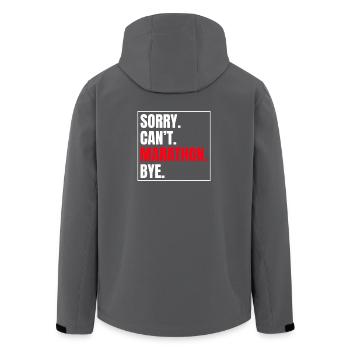 Marathonien désolé, je ne peux pas faire le marathon de pause course - Veste softshell homme en polyester recyclé Stanley/Stella - charbon - Dos - AI Model Male 185 light (185cm)