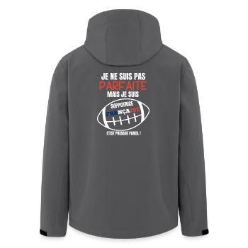 French Rugby Supporter Humor - Men’s Recycled Softshell Jacket by Stanley/Stella - black - Back - AI Model Male 185 light (185cm)