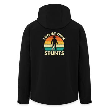 Ich mache meine eigenen Stunts, lustige Beinverletzungs-Genesung - Recycelte Männer Softshell-Jacke von Stanley/Stella - Schwarz - Hinten - AI Model Male 185 light (185cm)