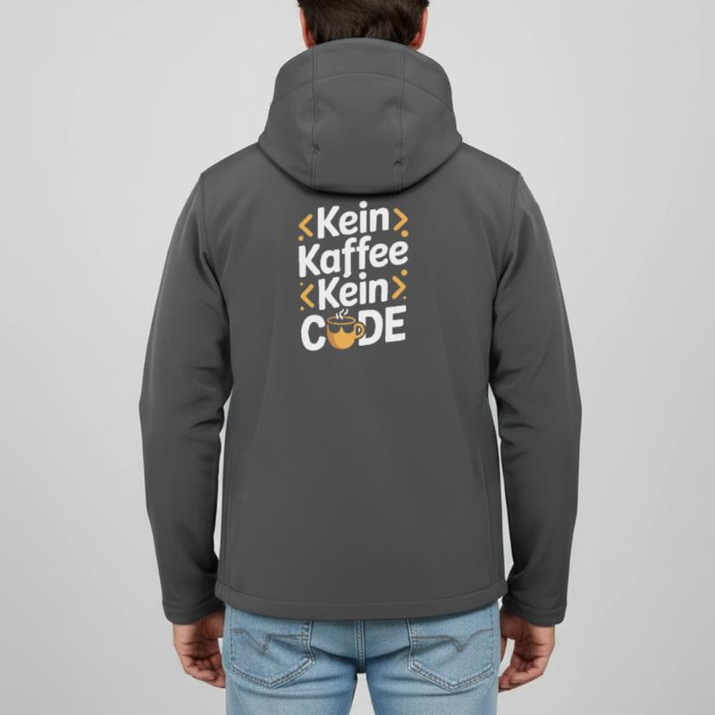 No Coffee No Code Programmer Computer Scientist Men’s Recycled Softshell Jacket Discoverer by Stanley/Stella