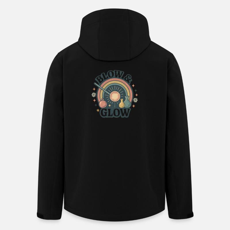 Glasblasen-Glow | Glasbläser Retro - Recycelte Männer Softshell-Jacke von Stanley/Stella - Schwarz