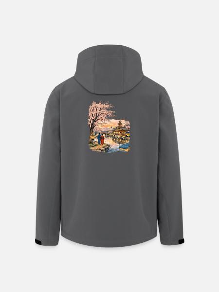 Traditional Japanese cherry blossoms - Men’s Recycled Softshell Jacket by Stanley/Stella - black