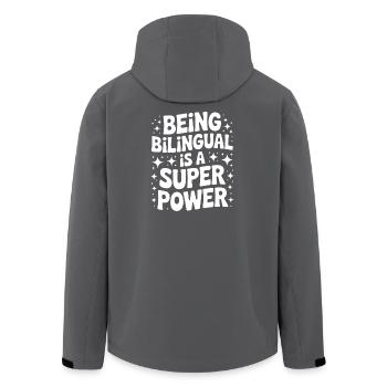 Fremdsprache Sprüche Lustige Fremdsprache Geschenk - Recycelte Männer Softshell-Jacke von Stanley/Stella - Schwarz - Hinten - AI Model Male 185 light (185cm)