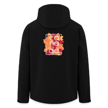 Canada Autumn Maple Leaves Design - Recycelte Männer Softshell-Jacke von Stanley/Stella - Schwarz - Hinten - AI Model Male 185 light (185cm)