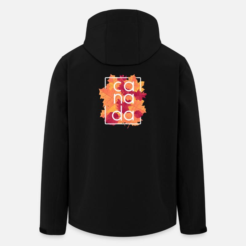 Canada Autumn Maple Leaves Design - Recycelte Männer Softshell-Jacke von Stanley/Stella - Schwarz