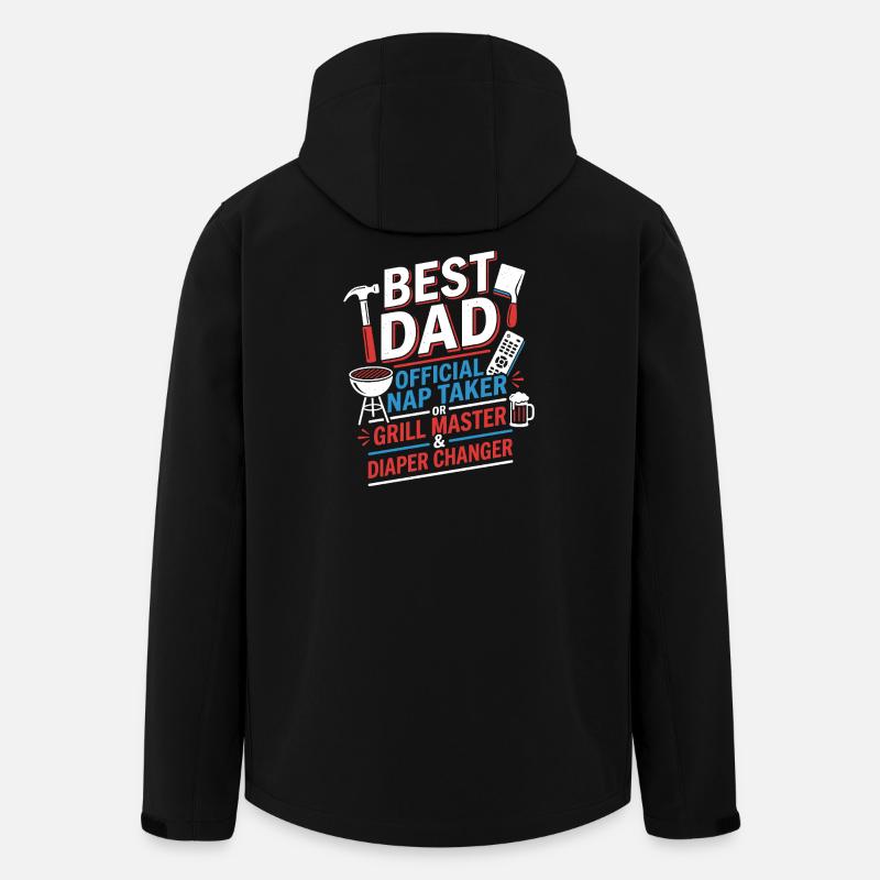 Best Dad: Nap-Taker & Grill Master - Men’s Recycled Softshell Jacket by Stanley/Stella - black