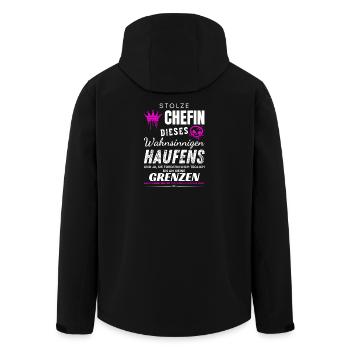 Stolze Chefin wahnsinniger Haufen Chefin Geschenke - Recycelte Männer Softshell-Jacke von Stanley/Stella - Schwarz - Hinten - AI Model Male 185 light (185cm)