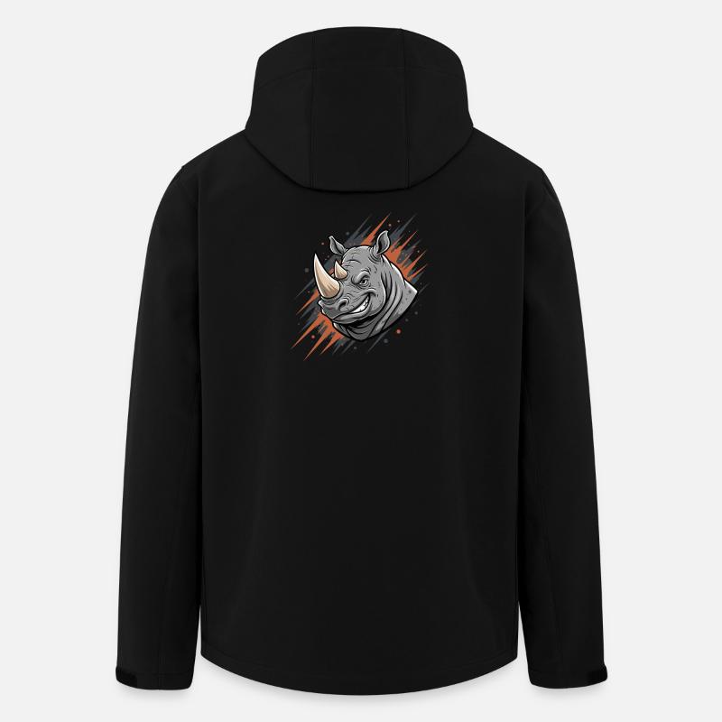 Angry Rhino Graffiti Head Print - Men’s Recycled Softshell Jacket by Stanley/Stella - black