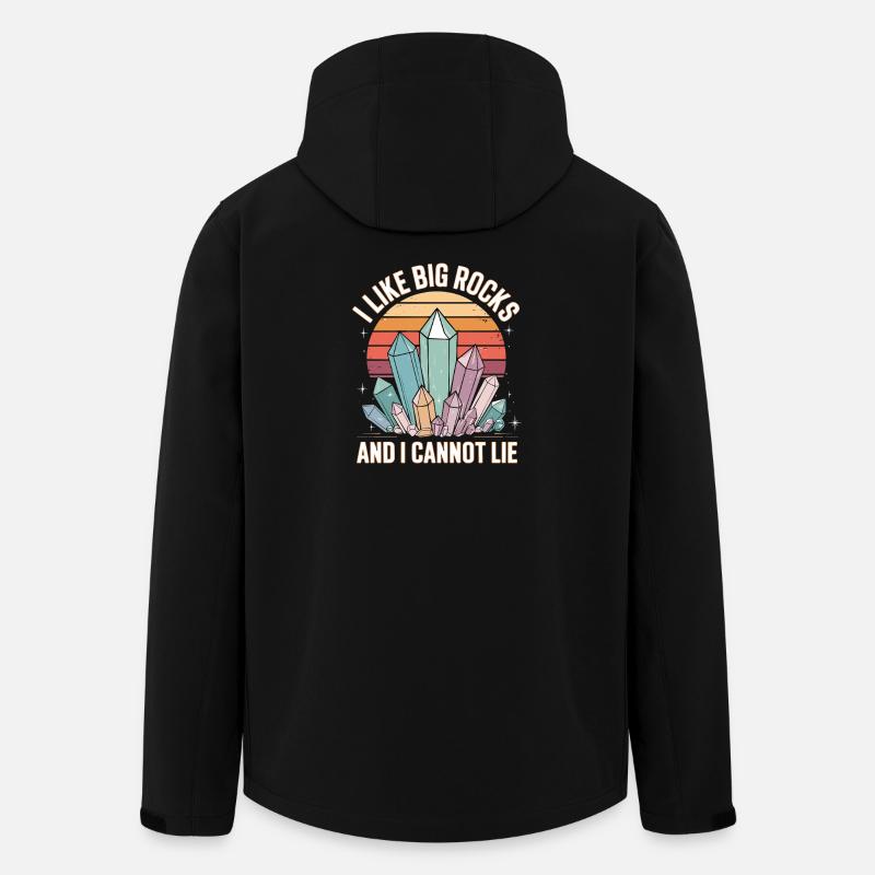 I Like Big Rocks And I Cannot Lie Retro Crystals - Men’s Recycled Softshell Jacket by Stanley/Stella - black
