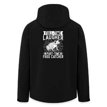Frog Catcher Full-Time Laugher Frog - Men’s Recycled Softshell Jacket by Stanley/Stella - black - Back - AI Model Male 185 light (185cm)