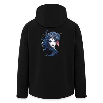 Blue Queen with Swan - Men’s Recycled Softshell Jacket by Stanley/Stella - black - Back - AI Model Male 185 light (185cm)