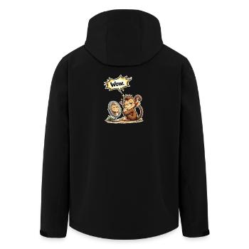 Drôle de cadeau de Monkey Wow Saying - Veste softshell homme en polyester recyclé Stanley/Stella - noir - Dos - AI Model Male 185 light (185cm)