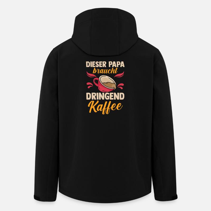 Coffee Father Father's Day Dad - Men’s Recycled Softshell Jacket by Stanley/Stella - black
