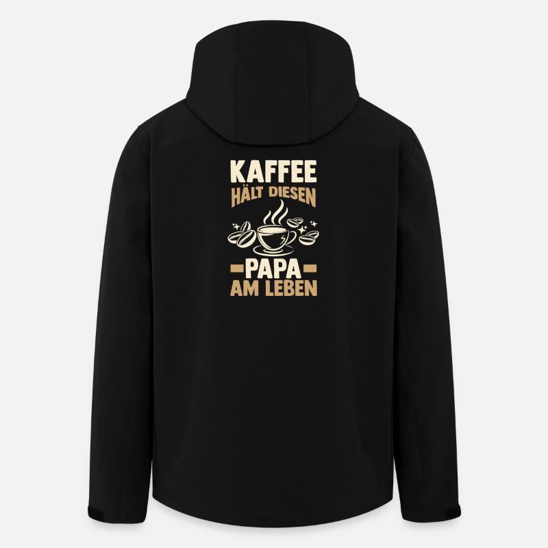 Coffee Father Father's Day Dad - Men’s Recycled Softshell Jacket by Stanley/Stella - black