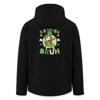 Einhorn-St. Patrick's Day - Recycelte Männer Softshell-Jacke von Stanley/Stella - Schwarz - Hinten - AI Model Male 185 light (185cm)