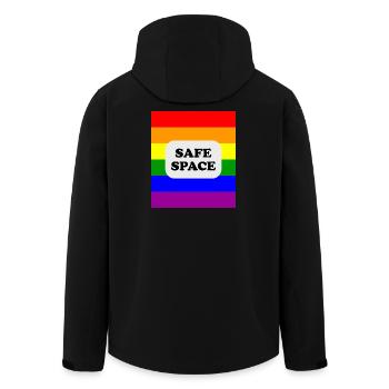 LGBT safe space rainbow flag - Men’s Recycled Softshell Jacket by Stanley/Stella - black - Back - AI Model Male 185 light (185cm)