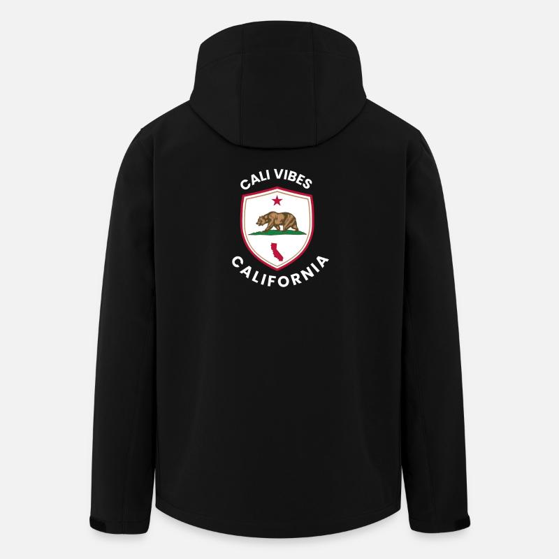 Cali Vibes California Shield - Recycelte Männer Softshell-Jacke von Stanley/Stella - Schwarz