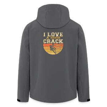 I Love A Good Crack Climbing Humor Saying - Men’s Recycled Softshell Jacket by Stanley/Stella - black - Back - AI Model Male 185 light (185cm)