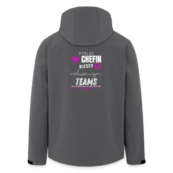 Stolze Chefin wahnsinniges Team Chefin Geschenke - Recycelte Männer Softshell-Jacke von Stanley/Stella - Schwarz - Hinten - AI Model Male 185 light (185cm)