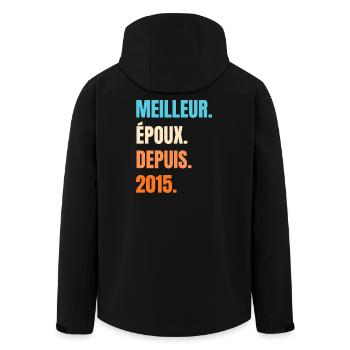 Bester Ehemann seit 2015 Ehemanngeschenk - Recycelte Männer Softshell-Jacke von Stanley/Stella - Schwarz - Hinten - AI Model Male 185 light (185cm)