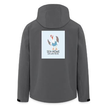 SEH-MÖWE That was mine – pun design - Men’s Recycled Softshell Jacket by Stanley/Stella - black - Back - AI Model Male 185 light (185cm)