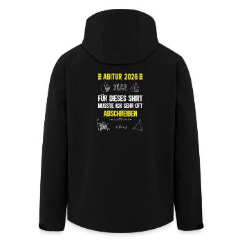 Abitur 2026 Abi 26 Certificat de fin d’études Matura - Veste softshell homme en polyester recyclé Stanley/Stella - noir - Dos - AI Model Male 185 light (185cm)