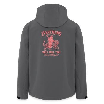 Motivations Shirt für Risiko Fans - Recycelte Männer Softshell-Jacke von Stanley/Stella - Schwarz - Hinten - AI Model Male 185 light (185cm)