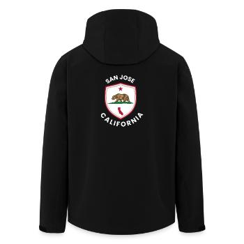 San Jose Shield Bear Emblem - Recycelte Männer Softshell-Jacke von Stanley/Stella - Schwarz - Hinten - AI Model Male 185 light (185cm)
