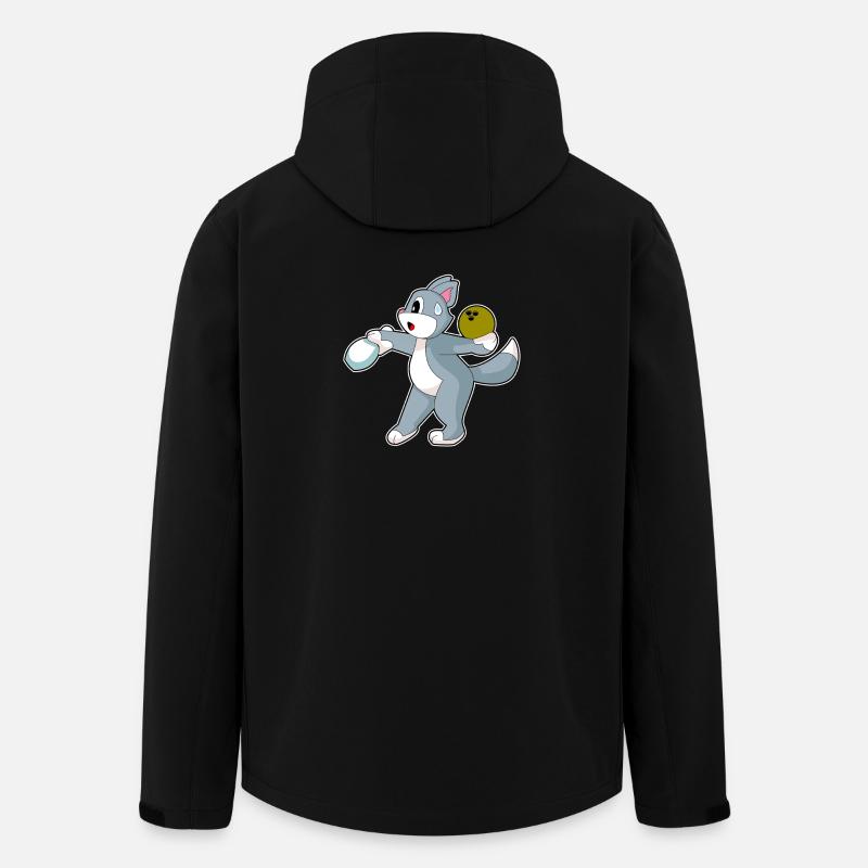 Katze Bowling Bowlingkugel Pin - Recycelte Männer Softshell-Jacke von Stanley/Stella - Schwarz