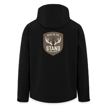 White-tailed hunter White-tail hunting Deer hunting - Men’s Recycled Softshell Jacket by Stanley/Stella - black - Back - AI Model Male 185 light (185cm)