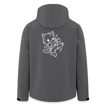 Kawaii Katze Kickboxen - Recycelte Männer Softshell-Jacke von Stanley/Stella - Schwarz - Hinten - AI Model Male 185 light (185cm)