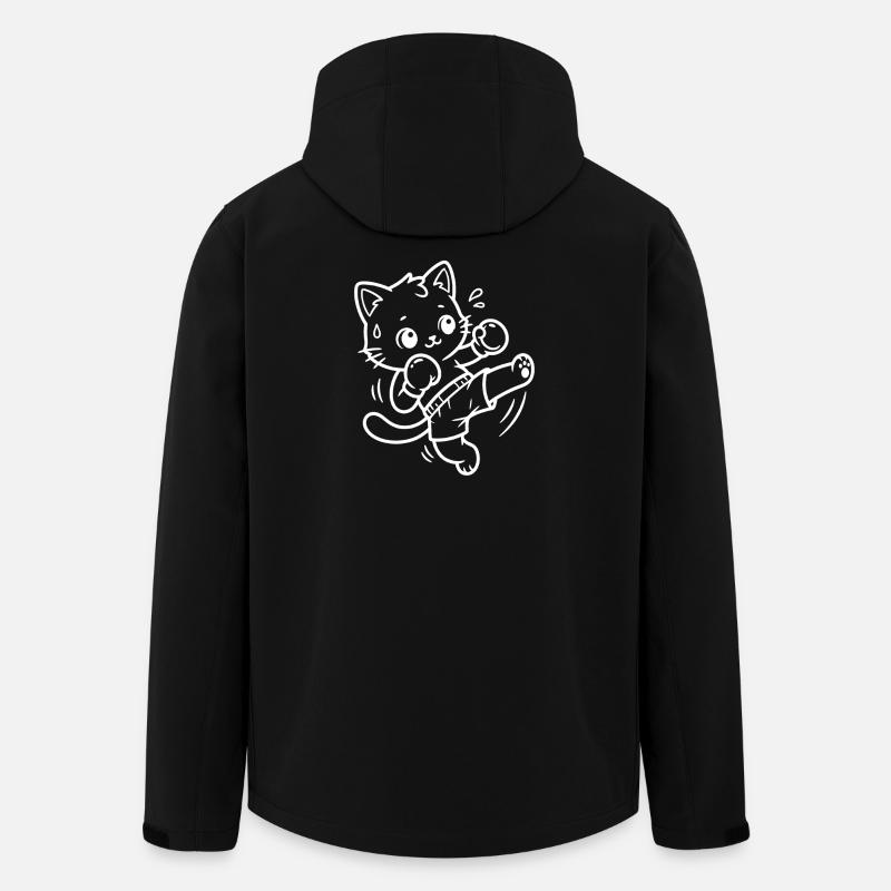 Kawaii Cat Kickboxing - Men’s Recycled Softshell Jacket by Stanley/Stella - black