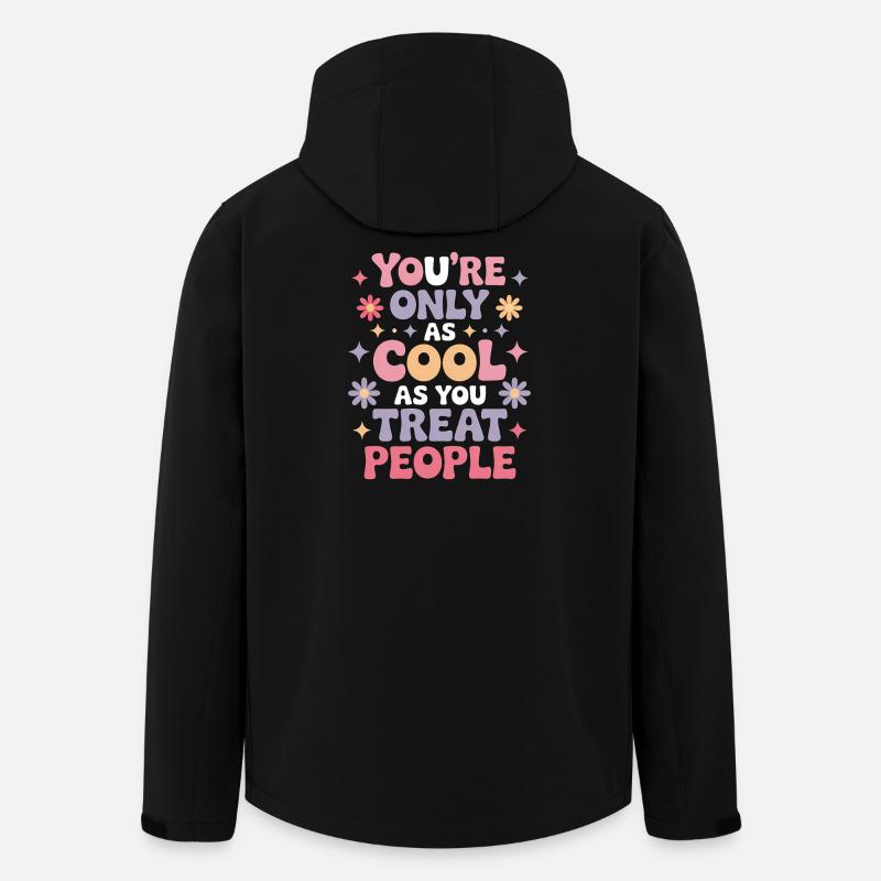 Spruch Statement Respekt Freundlichkeit Geschenk - Recycelte Männer Softshell-Jacke von Stanley/Stella - Schwarz