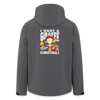Ich wünsche mir eine Giraffe Weihnachten - Recycelte Männer Softshell-Jacke von Stanley/Stella - Anthrazit - Hinten - AI Model Male 185 light (185cm)