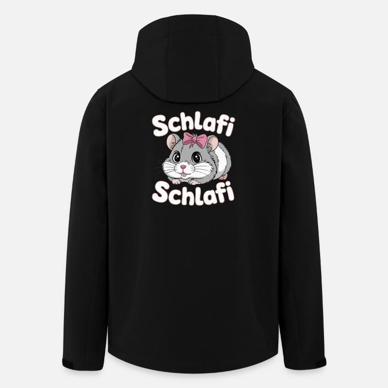 Schlafi Schlafi Hamster Design - Recycelte Männer Softshell-Jacke von Stanley/Stella - Schwarz