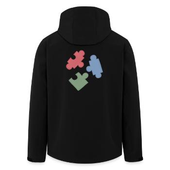 Puzzle Colors Puzzle Group of Three - Men’s Recycled Softshell Jacket by Stanley/Stella - black - Back - AI Model Male 185 light (185cm)