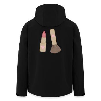Herzlippe Lippenstift & Pinsel Charm - Recycelte Männer Softshell-Jacke von Stanley/Stella - Schwarz - Hinten - AI Model Male 185 light (185cm)
