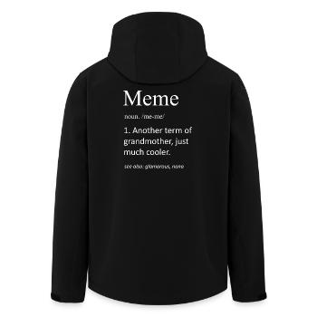 Funny Meme Grandmother Definition Noun Slogan - Men’s Recycled Softshell Jacket by Stanley/Stella - black - Back - AI Model Male 185 light (185cm)