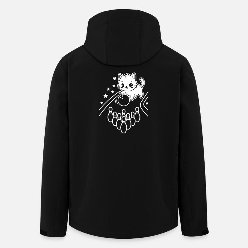 Kawaii Cat Bowling - Veste softshell homme en polyester recyclé Stanley/Stella - noir