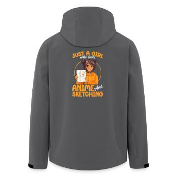 Just a girl who loves anime and draws otaku - Men’s Recycled Softshell Jacket by Stanley/Stella - black - Back - AI Model Male 185 light (185cm)