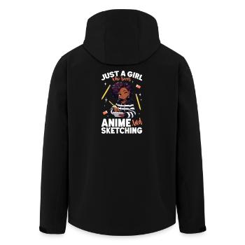 Just a girl who loves anime and draws otaku - Men’s Recycled Softshell Jacket by Stanley/Stella - black - Back - AI Model Male 185 light (185cm)
