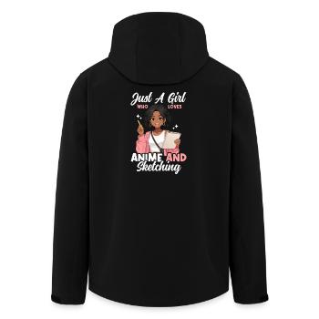 Just a girl who loves anime and draws otaku - Men’s Recycled Softshell Jacket by Stanley/Stella - black - Back - AI Model Male 185 light (185cm)
